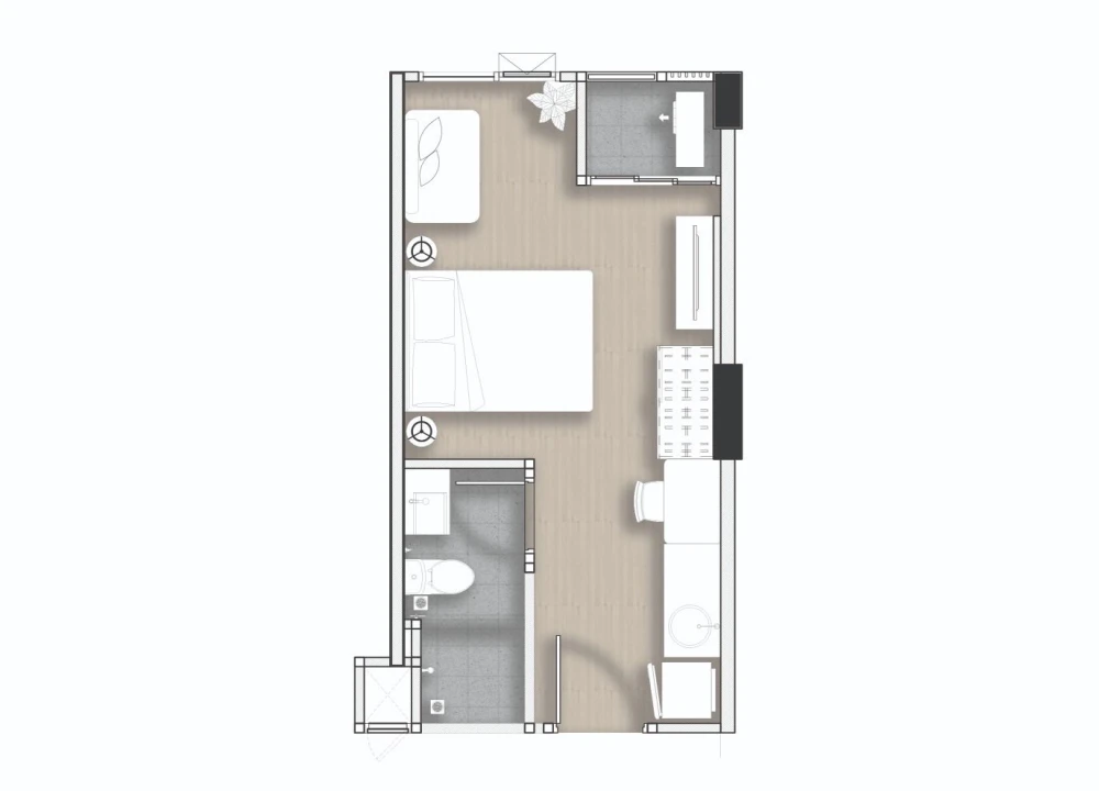 ให้เช่า Attitude BU ห้องน่าอยู่ ชั้น 7 ตกแต่งครบ เฟอร์และเครื่องใช้ไฟฟ้าครบครัน หิ้วกระเป๋าเข้าอยู่ได้เลยจ้า