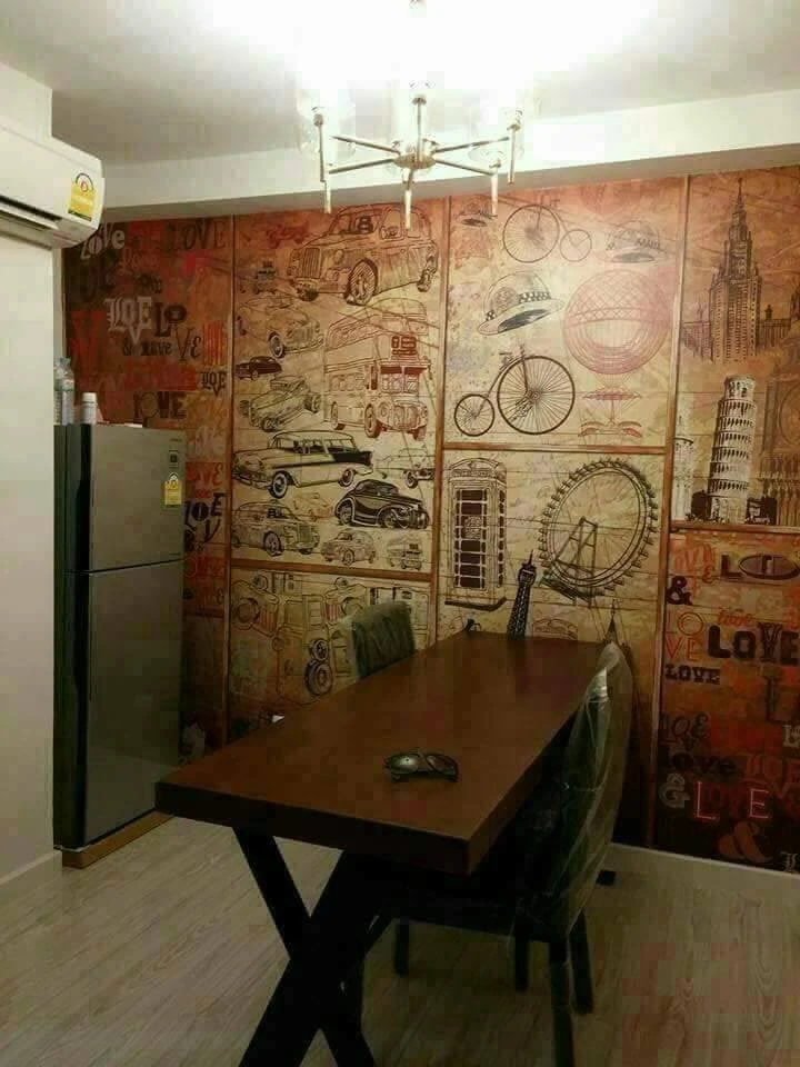 ให้เช่า C Style Condo มีติดวอลเปเปอร์ลายสวย ห้องแต่งพร้อมอยู่ได้เลย