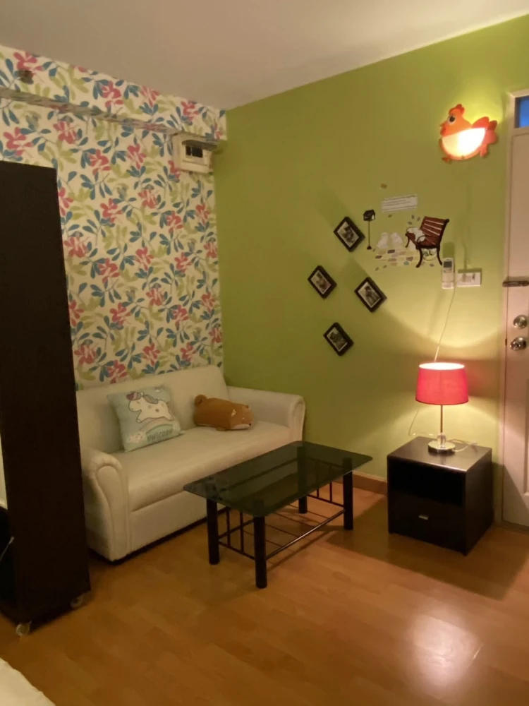 ให้เช่า City Home Sukhumvit 101 ห้องแต่งสวย ชั้น 4 ติดวอลเปเปอร์อย่างดี เฟอร์ครบ ห้ามพลาด