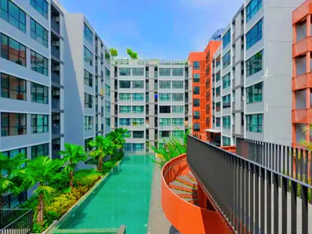 ให้เช่า Condo The Cube Loft Srinakarin-Theparak  1 ห้องนอน 1 ห้องน้ำ ชั้น 5 เฟอร์ครบ พร้อมเครื่องใช้ไฟฟ้า ยกกระเป๋าเข้าอยู่