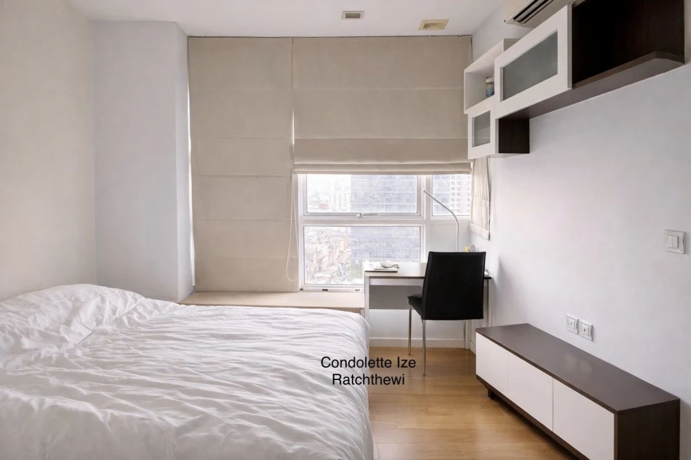 ให้เช่า CondoLette Ize Ratchatewi 1 ห้องนอน 1 ห้องน้ำ เฟอร์และเครื่องใช้ไฟฟ้าครบครัน รีบจองเลยจ้า