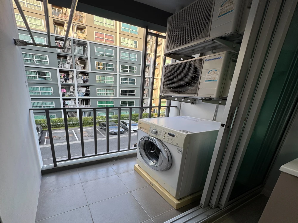 ให้เช่า D Condo รามคำแหง พร้อมเข้าอยู่ ชั้น 3 วิว สระว่ายน้ำ ห้องรับแดดยามเช้า มีเครื่องซักผ้าในตัว