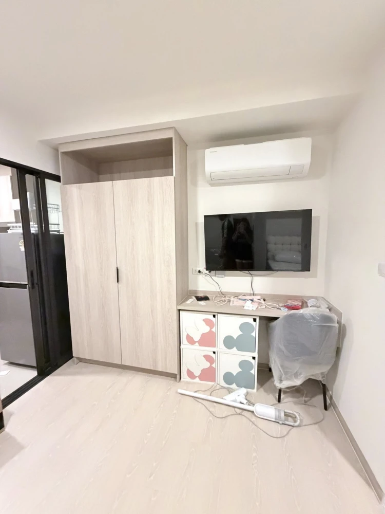 ให้เช่า d condo air Ladkrabang ห้องแต่งสวยสไตล์มินิมอล เฟอร์นิเจอร์และเครื่องใช้ไฟฟ้าครบ ไม่จองไหวหรอ