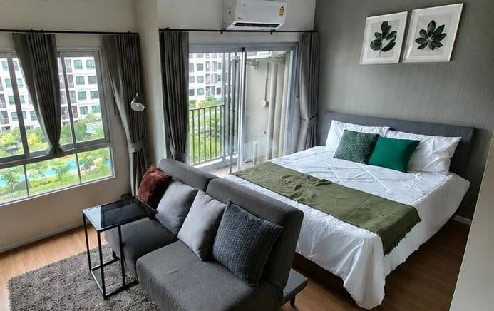 ให้เช่า D Condo Bliss Sriracha ห้องชั้น 5 ทำเลดี เฟอร์นิเจอร์บิวท์อินสุดปัง พลาดแล้วจะเสียใจ