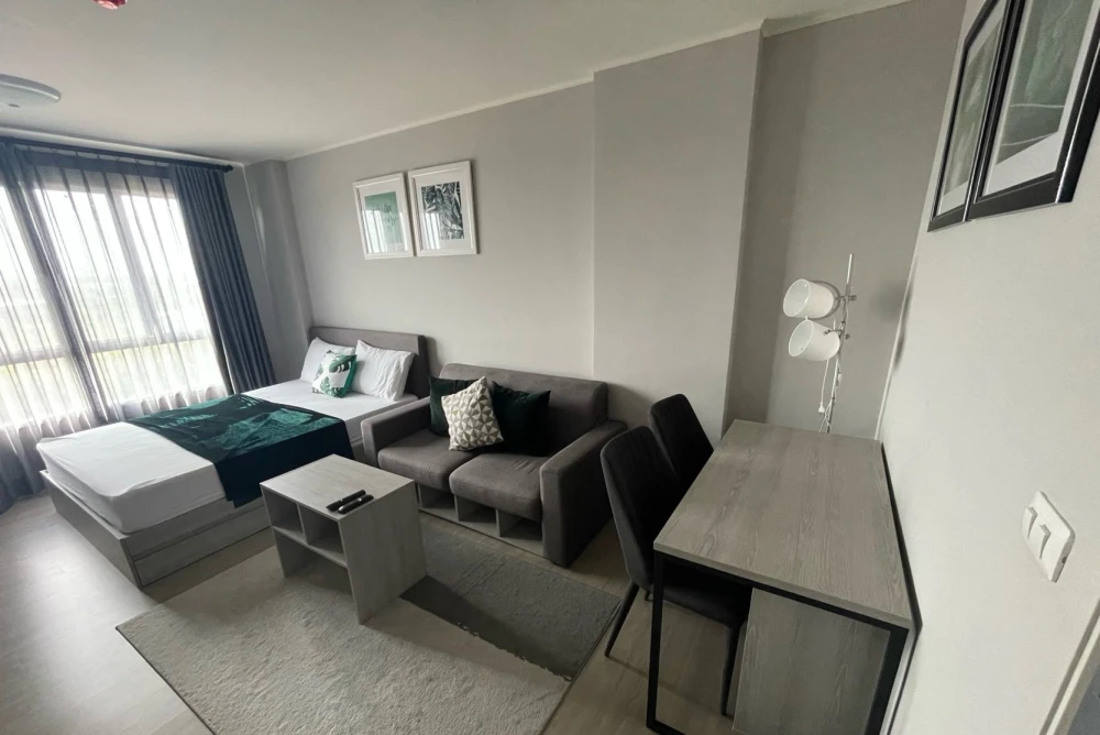 ให้เช่า Dcondo Campus Kampangsaen 1 ห้องนอน 1 ห้องน้ำ ชั้น 8 เฟอรนิเจอร์ครบ จองเลย