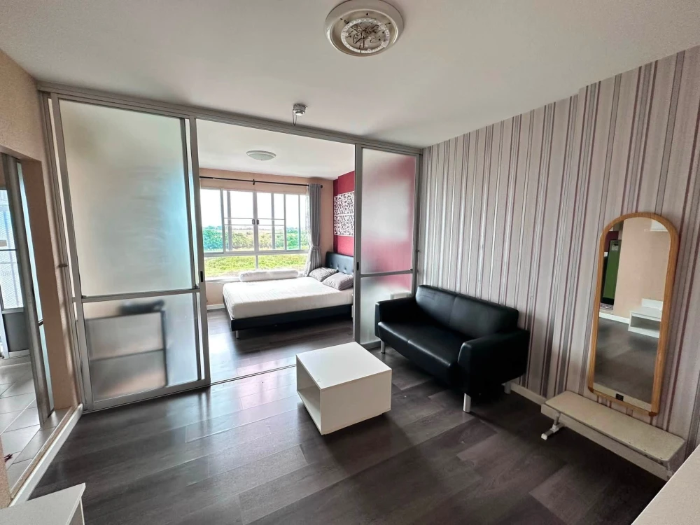 ให้เช่า Dcondo Campus Resort Bangna ห้องชั้น 7 ติดวอลเปเปอร์อย่างดี มาพร้อมสิ่งอำนวยความสะดวกครบครัน จองด่วน