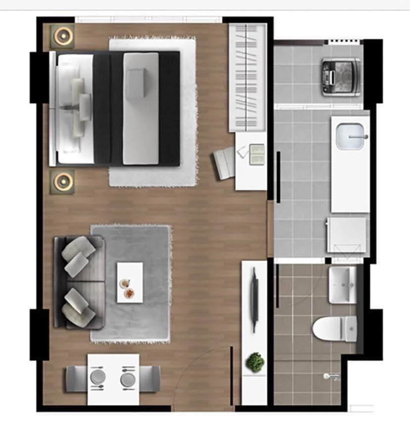 ให้เช่า Dcondo Onnut Rama 9 ห้องชั้น1 เข้าออกสะดวกสบาย ราคาดี เฟอร์รพ้อม จองเลย