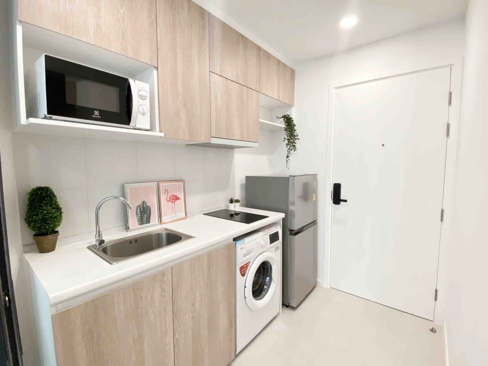 ให้เช่า DENIM JATUJAK ห้องน่าอยู่ ตกแต่งคุมโทน มาพร้อมเฟอร์และเครื่องใช้ไฟฟ้าครบครัน ห้ามพลาด