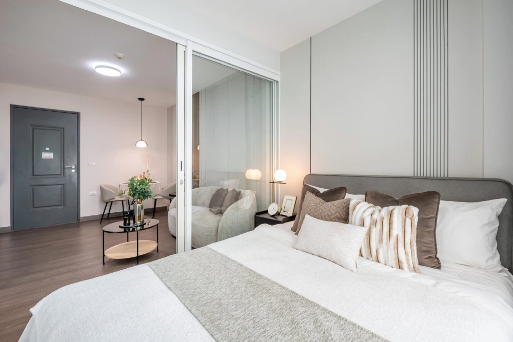 ให้เช่า I-BIZA condominium RCA ห้อง สไตล์ทันสมัย เฟอร์นิเจอร์พรีเมี่ยม ครัวปิด ห้องริม ไม่พลุกพล่าน หันทิศเหนือ ห้องไม่ร้อนตลอดวัน ห้ามพลาด