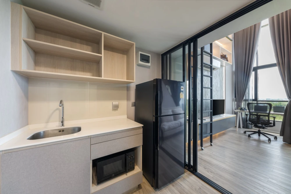 ให้เช่า Kave Mutant Salaya ห้องทิศเหนือ ทำเลดี เพดานสูง โปร่งโล่ง แต่งสวยคุมโทน จองเลยตอนนี้