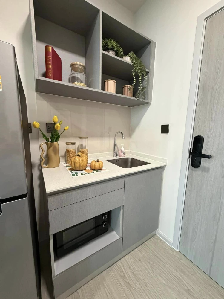 ให้เช่า Kave Pop Salaya ห้องอยู่ชั้น 6 สูงกำลังดี เฟอร์นิเจอร์ภายในห้องครบเซต จองก่อนได้ก่อน