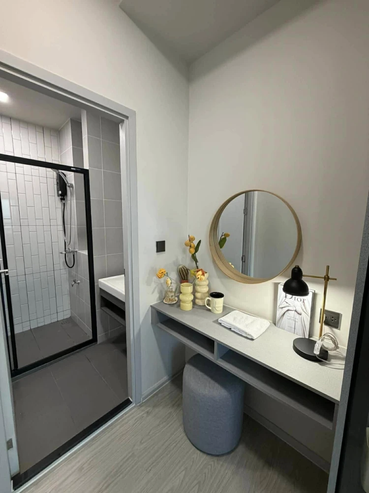 ให้เช่า Kave Pop Salaya ห้องอยู่ชั้น 6 สูงกำลังดี เฟอร์นิเจอร์ภายในห้องครบเซต จองก่อนได้ก่อน