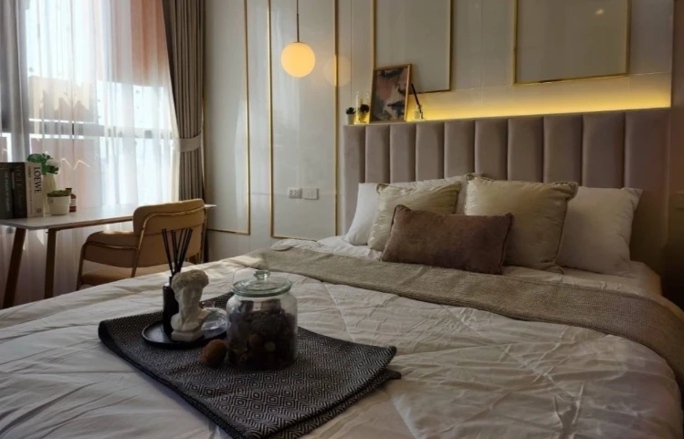 ให้เช่า KnightsBridge Prime On-Nut ชั้น 40 วิวสูง วิวโค้งแม่น้ำ แต่งครบ จองเลย