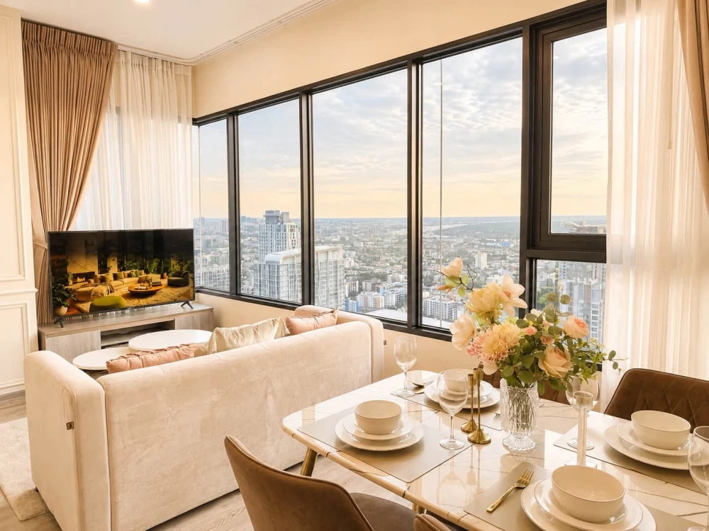 ให้เช่า  Knightsbridge Prime On-nut ห้องกว้าง แบ่งพื้นที่เป็นสัดส่วน วิวเมือง/วิวโค้งน้ำบางกระเจ้า พร้อมแสงธรรมชาติ ต้องจอง