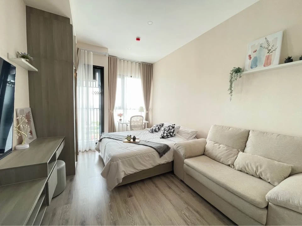 ให้เช่า Knightsbridge Prime-Onnut ห้องสตูดิโอ ตกแต่งคุมโทน เฟอร์ครบครัน จองเลย