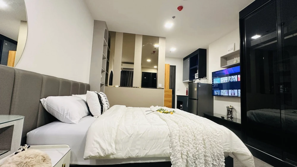ให้เช่า Modiz Avantgarde ห้องสตูดิโอ ตกแต่งพร้อมอยู่ เฟอร์นิเจอร์ครบครัน หิ้วกระเป๋าเข้าอยู่ได้เลยจ้า