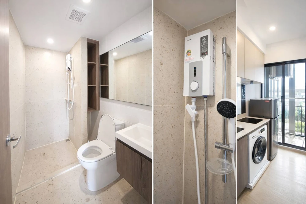 ให้เช่า Nue Core Khu Khot Station ห้องสตูดิโอ ตึก B ห้องสวย แสงดี วิวรถไฟฟ้าจากหน้าต่าง  Fully Furnished พร้อมเข้าอยู่