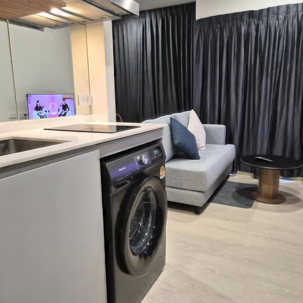 ให้เช่า NUE Riverest Ratburana ห้องพร้อมอยู่ ชั้นไม่สูง เฟอร์พร้อม จองเลย