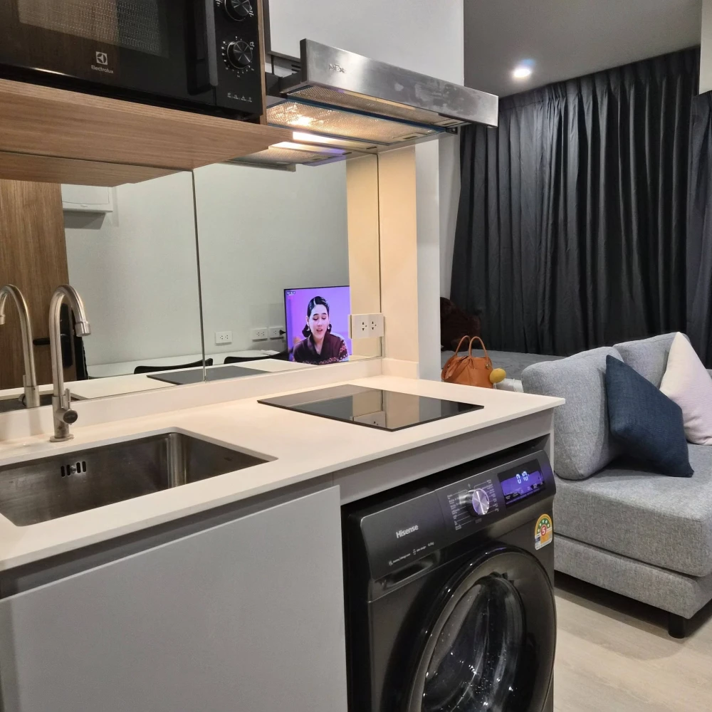 ให้เช่า NUE Riverest Ratburana ห้องพร้อมอยู่ ชั้นไม่สูง เฟอร์พร้อม จองเลย