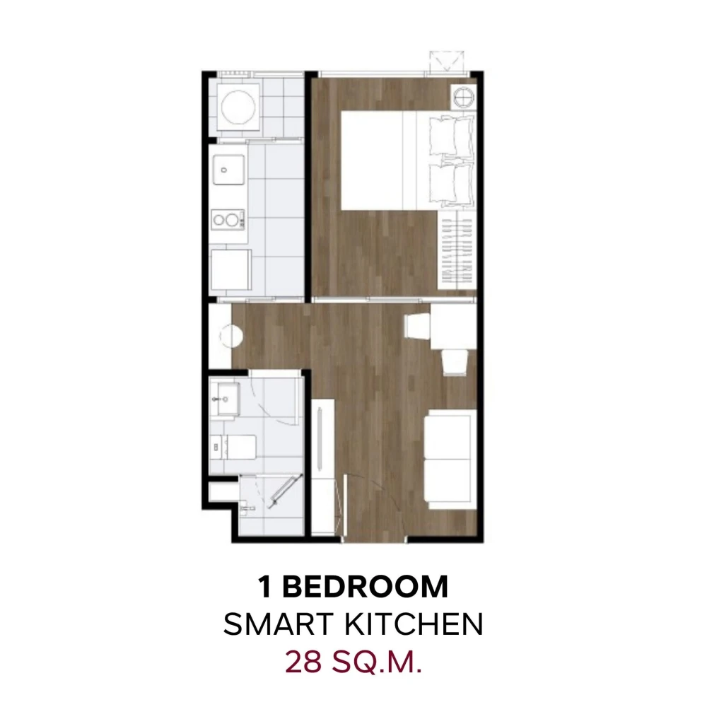 ให้เช่า Origin Place Bangna ห้องตกแต่งสไตล์ Modern Minimal โทนอบอุ่น เฟอร์นิเจอร์ครบ ครัวแยกเป็นสัดส่วน ห้ามพลาด