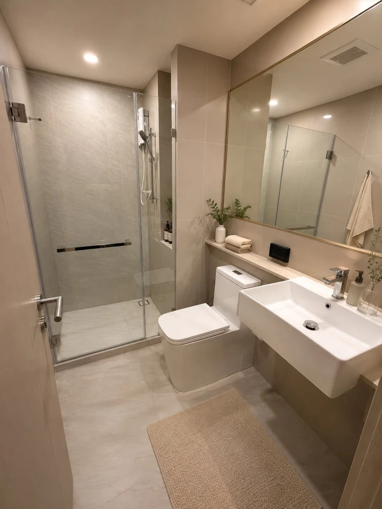 ให้เช่า Origin Place Bangna ห้องตกแต่งสไตล์ Modern Minimal โทนอบอุ่น เฟอร์นิเจอร์ครบ ครัวแยกเป็นสัดส่วน ห้ามพลาด