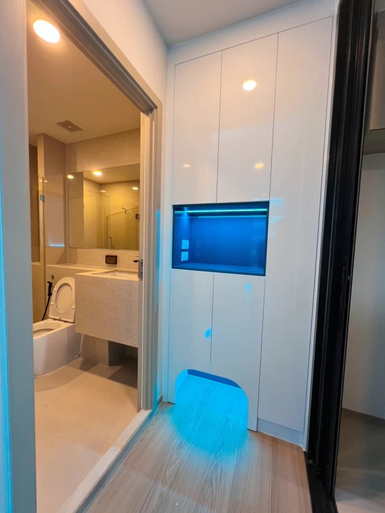 ให้เช่า Origin Play Bangkhunnon Triple Station ห้องชั้น 12 บิ้วอินเฟอร์นิเจอร์อย่างดี สิ่งอำนวยความสะดวกครบครัน จองเลย