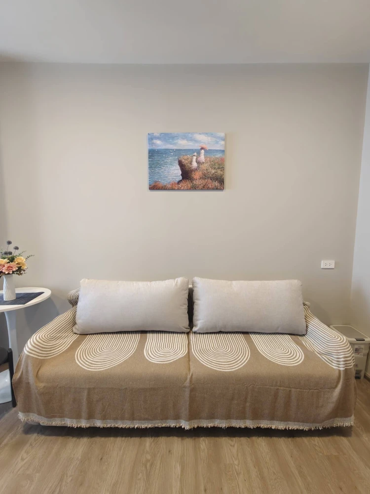 ให้เช่า Plum Condo New West ชั้น 12 วิวใกล้สวน ห้องมุมติดบันได (สงบ) เฟอร์นิเจอร์และเครื่องใช้ไฟฟ้าครบ