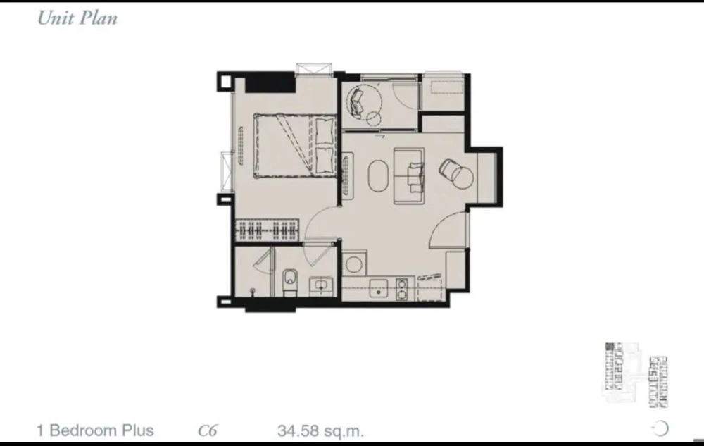 ให้เช่า Reference Sathorn-WongwianYai ห้องแบบ 1 Bedroom plus (34sqm) พร้อมสิ่งอำนวยความสะดวกเริ่ด รีบจองเลย