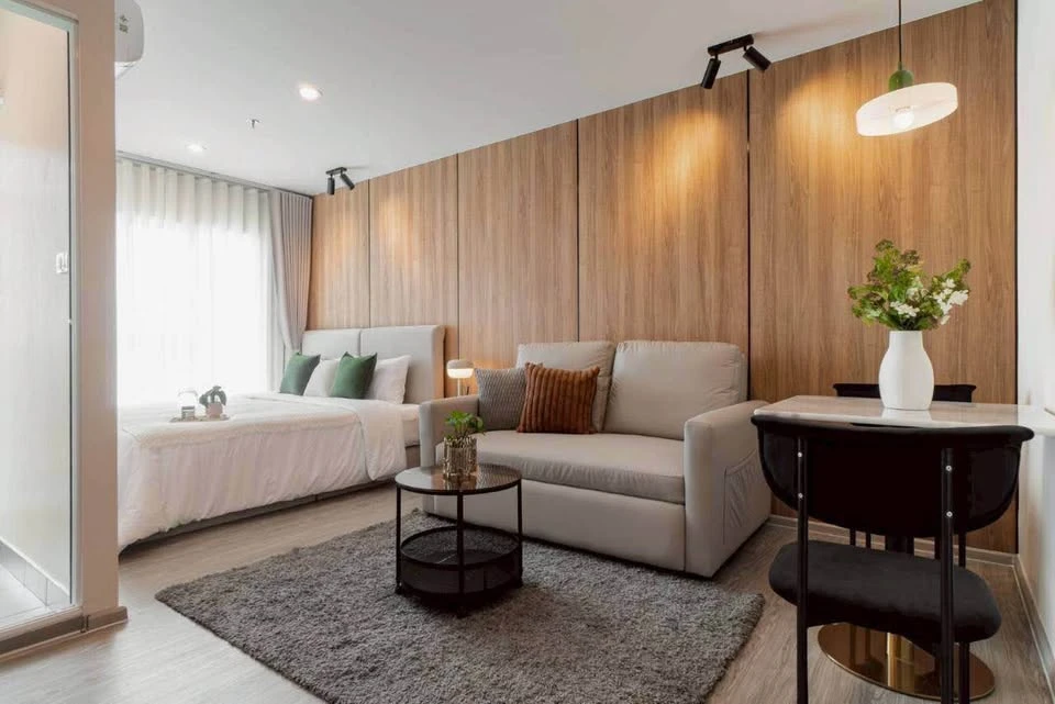 For rent: Regent Home Bangna, 31st floor, river view, Building B. Fully furnished with built-in features. Don't miss out!