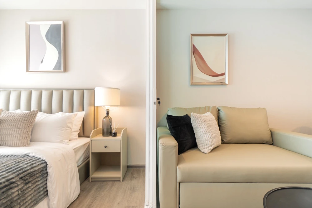 ให้เช่า Regent Home Bangna ห้องแตงน่าอยู่ โทนขาวสบายตา ราคาสบายกระเป๋า มาจับมาจองเลย อย่าพลาด