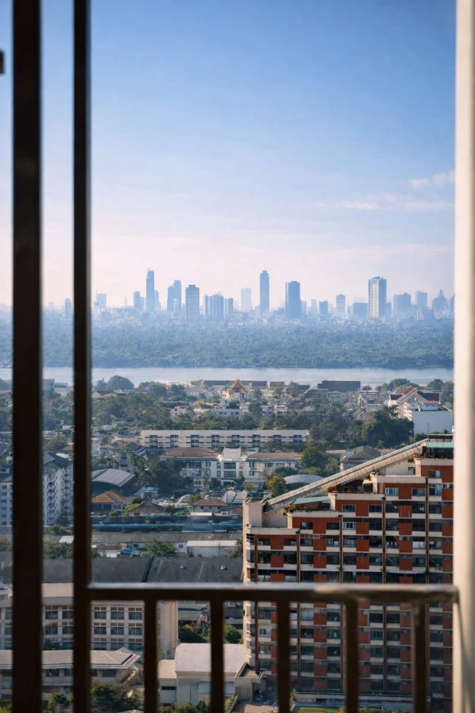 ให้เช่า Regent Home Bangna แบบ 2 ห้องนอน 2 ห้องน้ำ อาคาร A ห้องมุม วิวแม่น้ำเจ้าพระยา ตกแต่งครบ พร้อมเข้าอยู่