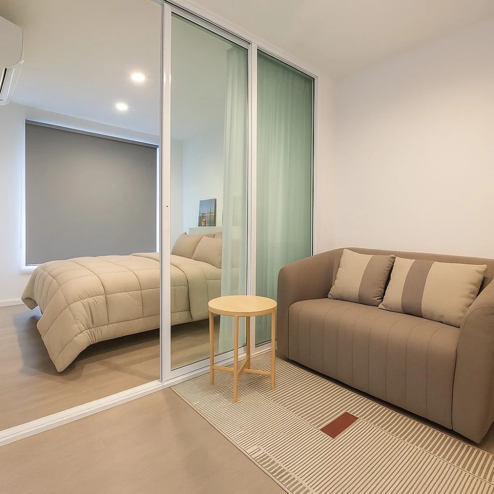 ให้เช่า Regent Home Bangna 1 ห้องนอน 1 ห้องน้ำ มาพร้อมเฟอร์นิเจอร์ครบครัน หิ้วกระเป๋าเข้าอยู่ได้เลยจ้า
