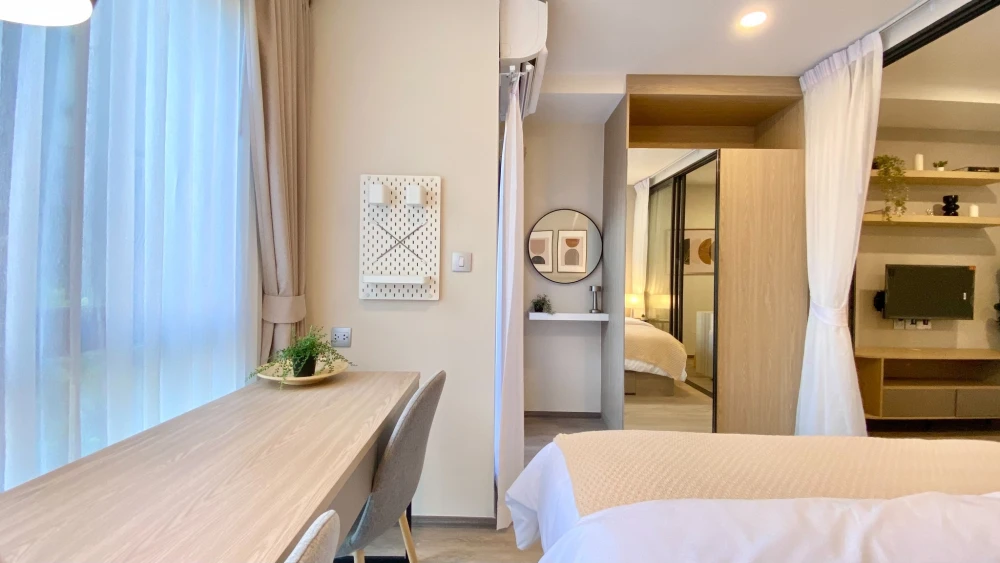 ให้เช่า Salaya One Residence ห้องแต่งน่าอยู่ ชั้น 2 วิวสวนและสระ ห้องไม่ร้อน มาจองเลยจ้า