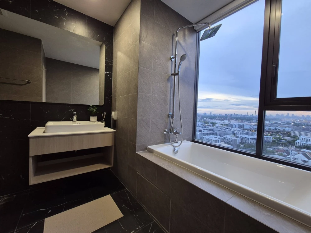 ให้เช่า Skyrise Avenue Sukhumvit 64 ห้องสวย Rare Item ห้องมุมวิวเมือง + วิวแม่น้ำ ชั้นสูง โปร่งโล่งมาก