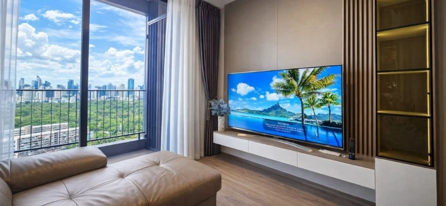 ให้เช่า The Crown Residences ชั้น 23 วิวพาโนรามา มุมสวย แต่งครบ จองเลย
