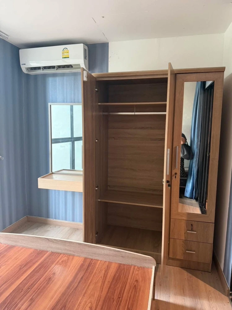 ให้เช่า The excel khu khot ตึก C ชั้น 2 มีเครื่องซักผ้า ติดวอลเปเปอร์ทั้งห้อง ผ้าม่าน 2 ชั้นอย่างดี รีบจองเลย