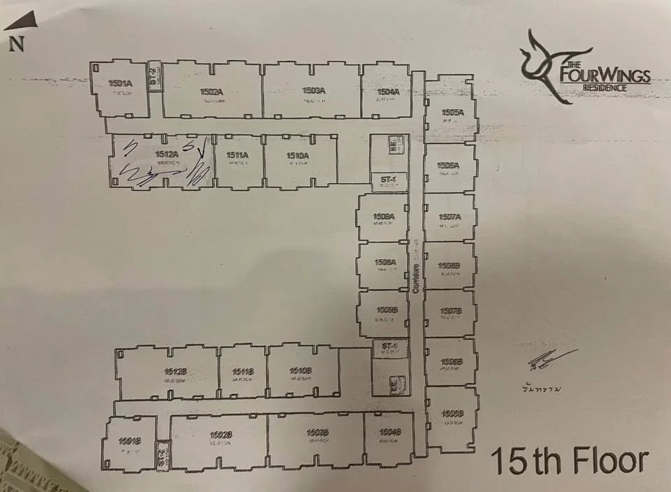 ให้เช่า The Four Wings residence คอนโดหรูกว้างขวาง ครัวบิวท์อินและระเบียงกว้าง ชั้น 15 ห้องมุม พร้อมเข้าอยู่