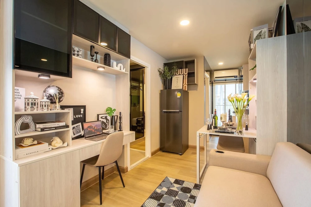 ให้เช่า The Indeed condo park amata  ห้องพร้อมเข้าอยู่ เฟอร์ครบ + เครื่องใช้ไฟฟ้าพร้อม ราคาสบายกระเป๋า ไม่จองคือพลาด!!!