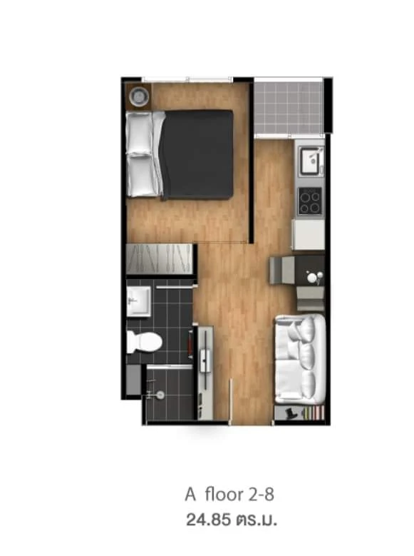 ให้เช่า The Iris Bangya ห้องพร้อมอยู่ เฟอร์พร้อม ราคาสบายกระเป๋า จองเลย