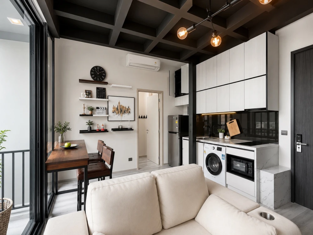 ให้เช่า The Line Sukhumvit 101 ชั้น 28 ห้องแต่งครบ น่าอยู่ สนใจจองเลย