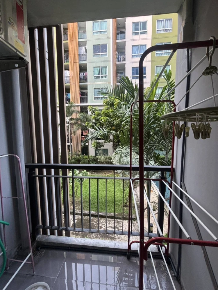 ให้เช่า V Condo Ladkrabang ชั้น 2 ห้องน่าอยู่ พร้อมเฟอร์และเครื่องใช้ไฟฟ้าครบ จองเลย