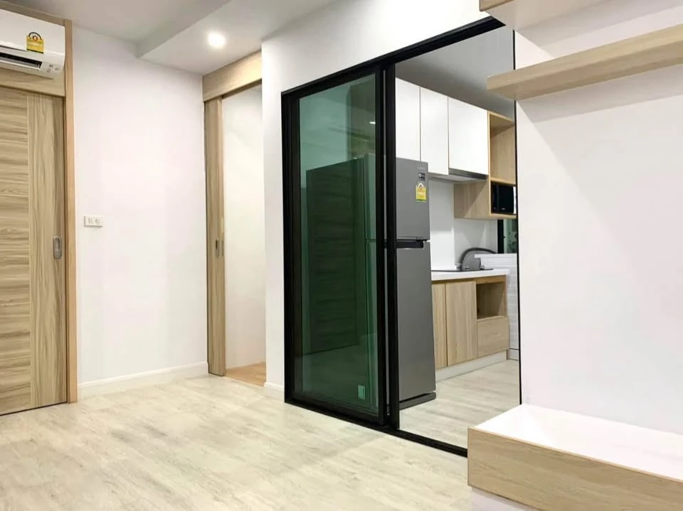 ให้เช่า V Condo Salaya วิวสนามบอล ลมพัดเย็นสบาย 2 ห้องนอน พร้อมเตียง + ตู้เสื้อผ้า Built-in จองเลย