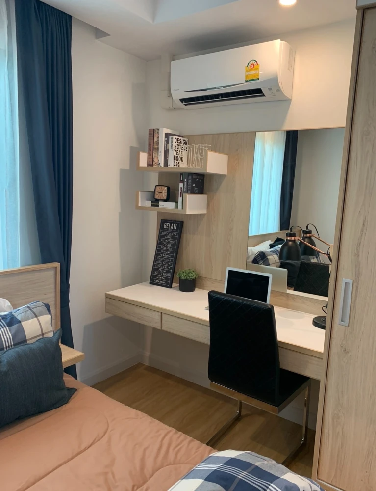 ให้เช่า V Condo Salaya 1 ห้องนอน 1 ห้องน้ำ เฟอร์ครบครันมาพร้อมเครื่องซักผ้า จองเลยจ้า