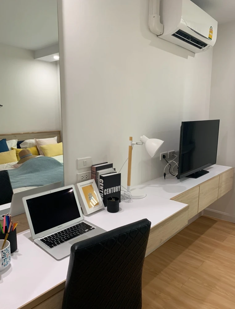 ให้เช่า V Condo Salaya 1 ห้องนอน 1 ห้องน้ำ เฟอร์ครบครันมาพร้อมเครื่องซักผ้า จองเลยจ้า