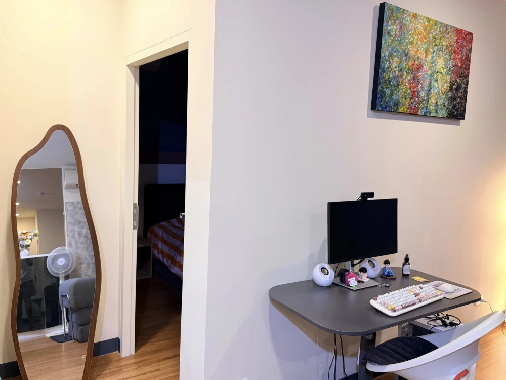 ให้เช่า Vantage รัชวิภา แบบ 1 ห้องนอน แต่พื้นที่ใช้สอยเยอะมาก พร้อมเฟอร์ครบครัน น่าจองสุดๆ