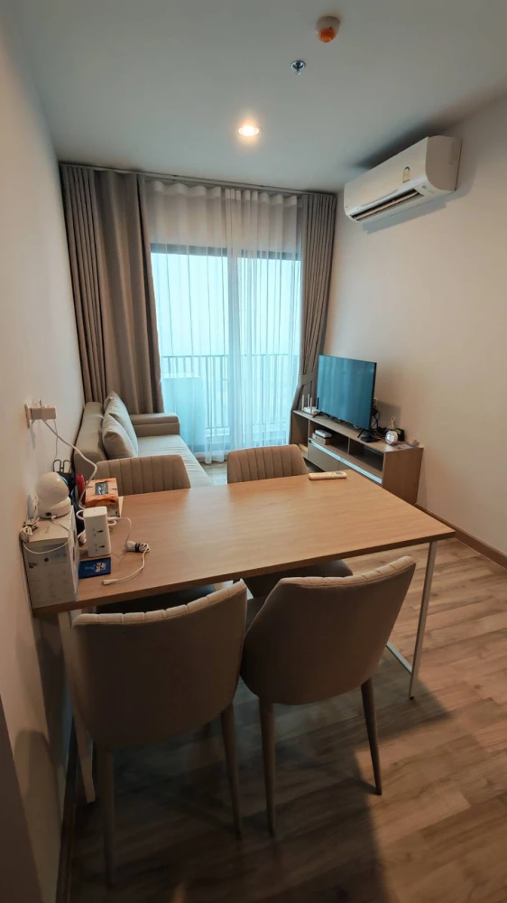 ✅ Condo Niche Mono Sukhumvit Bearing, beautiful room, view facing towards the three-headed elephant, convenient travel, near BTS Bearing.