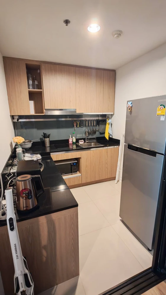 ✅ Condo Niche Mono Sukhumvit Bearing, beautiful room, view facing towards the three-headed elephant, convenient travel, near BTS Bearing.