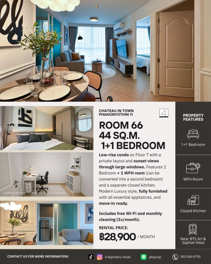 🌟 Available for rent: Chateau In Town Phaholyothin 11, a rare find in a prime Ari location! 🏡🌆