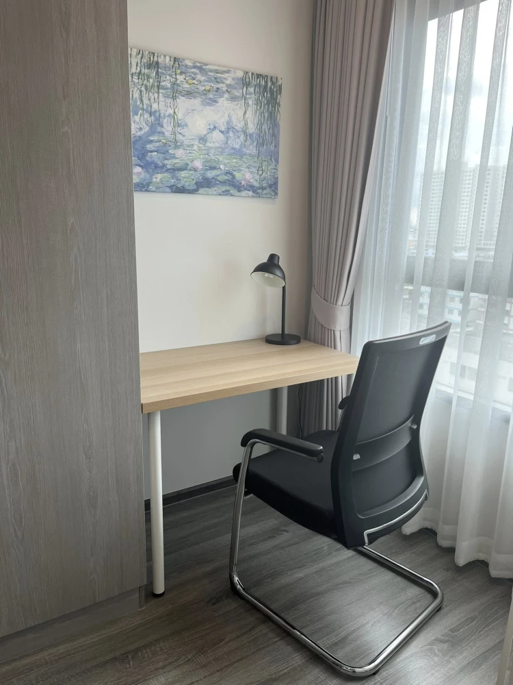 For rent condo Ideo Ramkhamhaeng - Lam Sali Station, nice room, fully furnished, appliances included, come and reserve now.