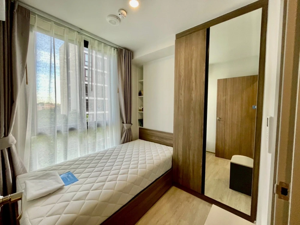 For rent condo Nue Core Khu Khot Station, quiet corner room, private, complete here, hurry and move in.